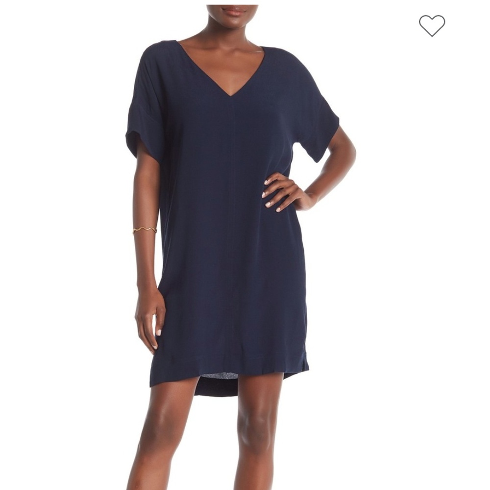 Madewell Navy Blue V Neck Shift Dress SZ M